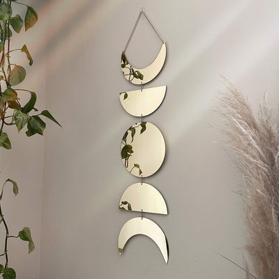 wickedafstore Moon Phase Mirror Wall Hanging