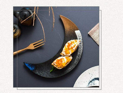 wickedafstore Moon Shaped Sushi Plate