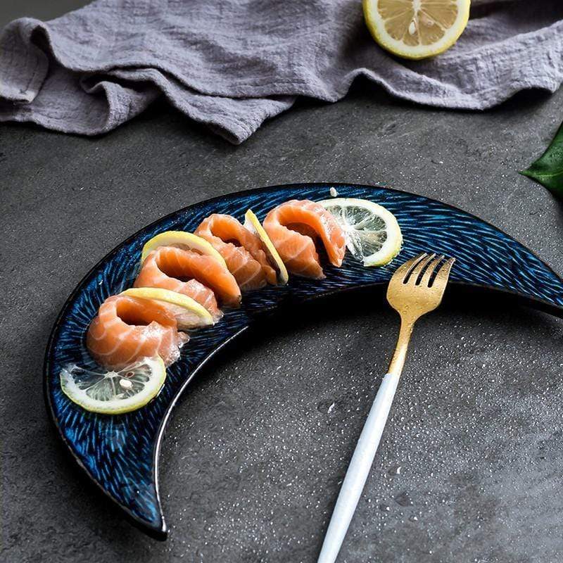 wickedafstore Moon Shaped Sushi Plate