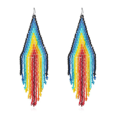 wickedafstore Multi colors Ethnic Colorful Long Earrings