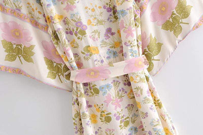 wickedafstore Multi Floral Boho Maxi Kimono
