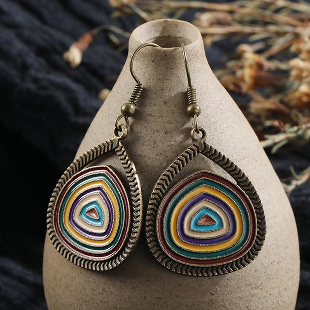 Multicolor Round Pendant Earrings - wickedafstore