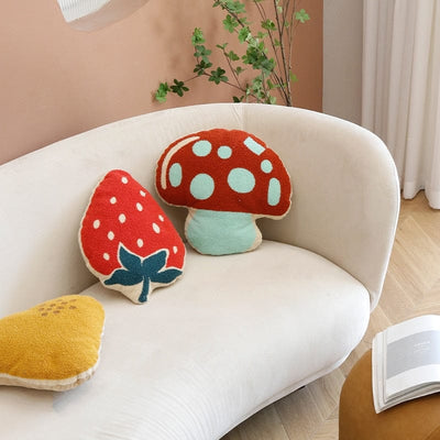 wickedafstore Mushroom, Pear, and Strawberry Cushions