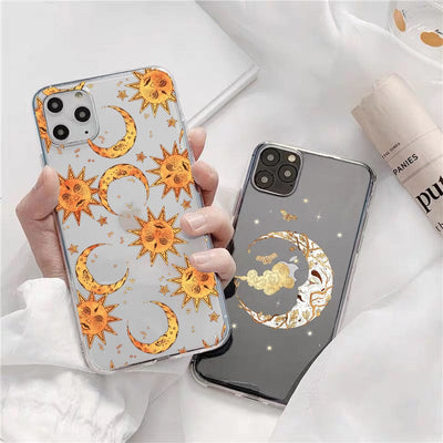 wickedafstore Mystical Sun And Moon Face Phone Case