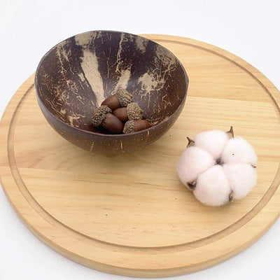wickedafstore Natural Coconut Wood Bowl