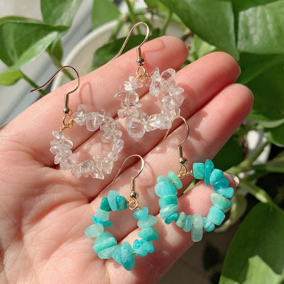 wickedafstore Natural Crystal Beads Earring