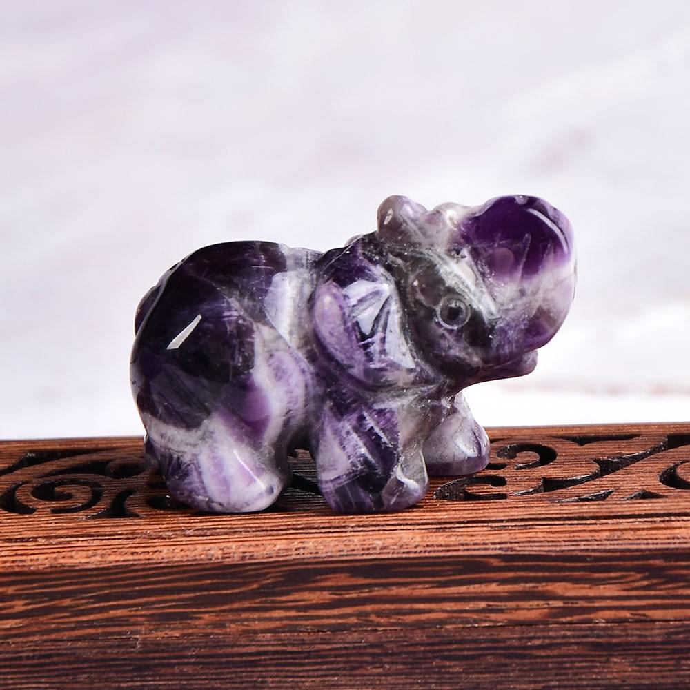 wickedafstore Natural Crystal Elephant Figurine