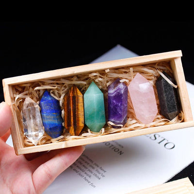 wickedafstore Natural Quartz Crystals Point Wand Gift Box