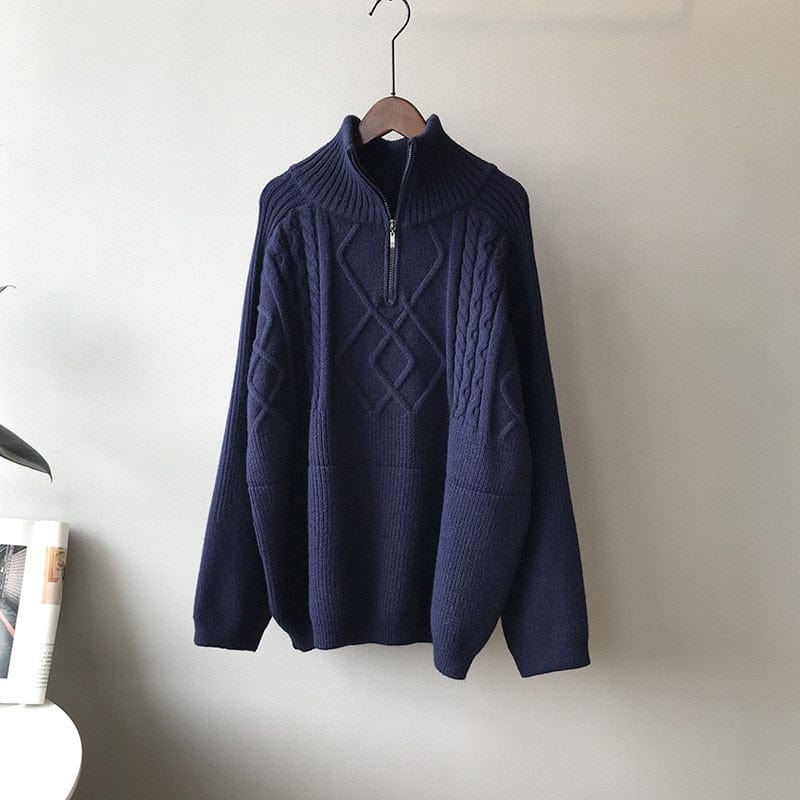 wickedafstore Navy Blue / One Size Amity Knit Sweater