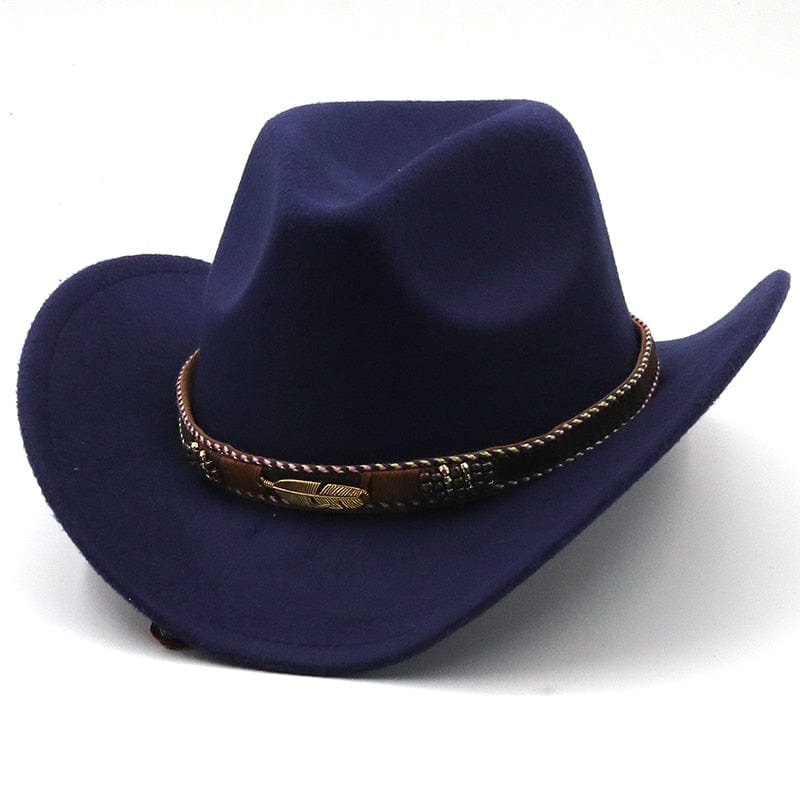wickedafstore Navy Dallas Western Cowboy Hat