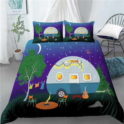 wickedafstore Night / AU Single(140x210) Just Need To Go Camping Duvet Cover Set