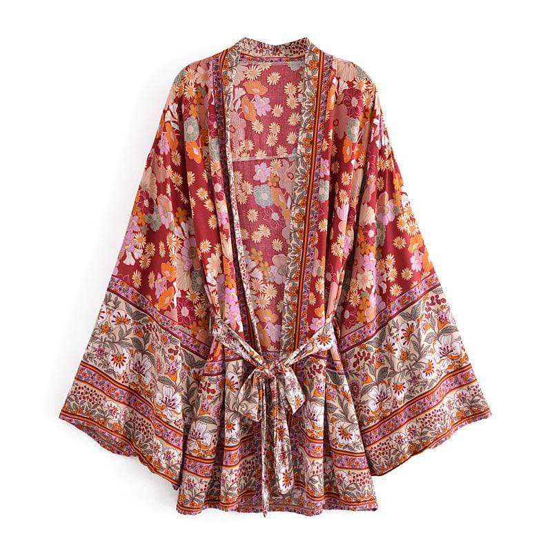 wickedafstore Ola Red / M Persephone Kimono