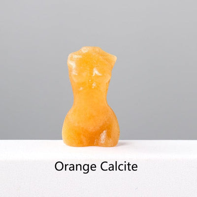 wickedafstore Orange calcite Goddess Silhouette Crystal Statue