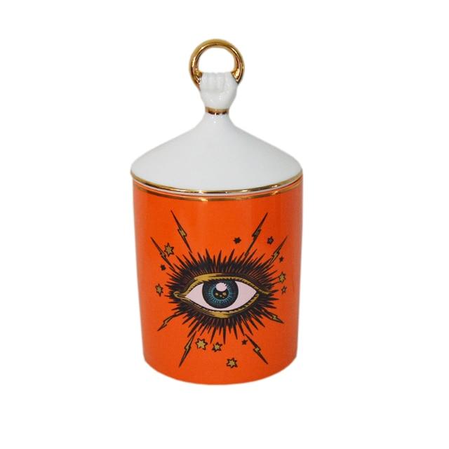 wickedafstore Orange Cosmic Eye Candle Holder