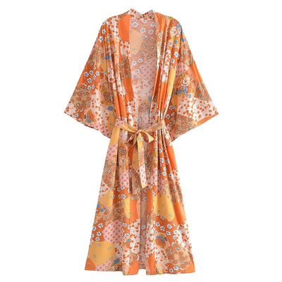 wickedafstore Orange / S Delia Boho Kimono ( 3 Colors )
