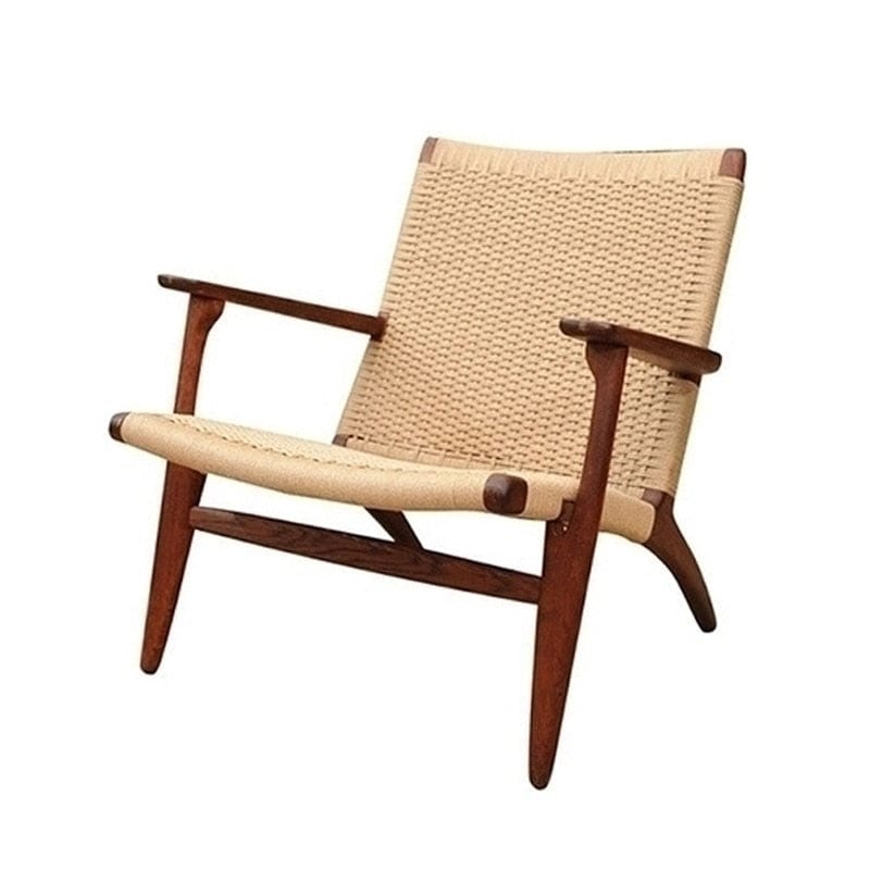 wickedafstore Otis Lounge Rattan & Wood Chair