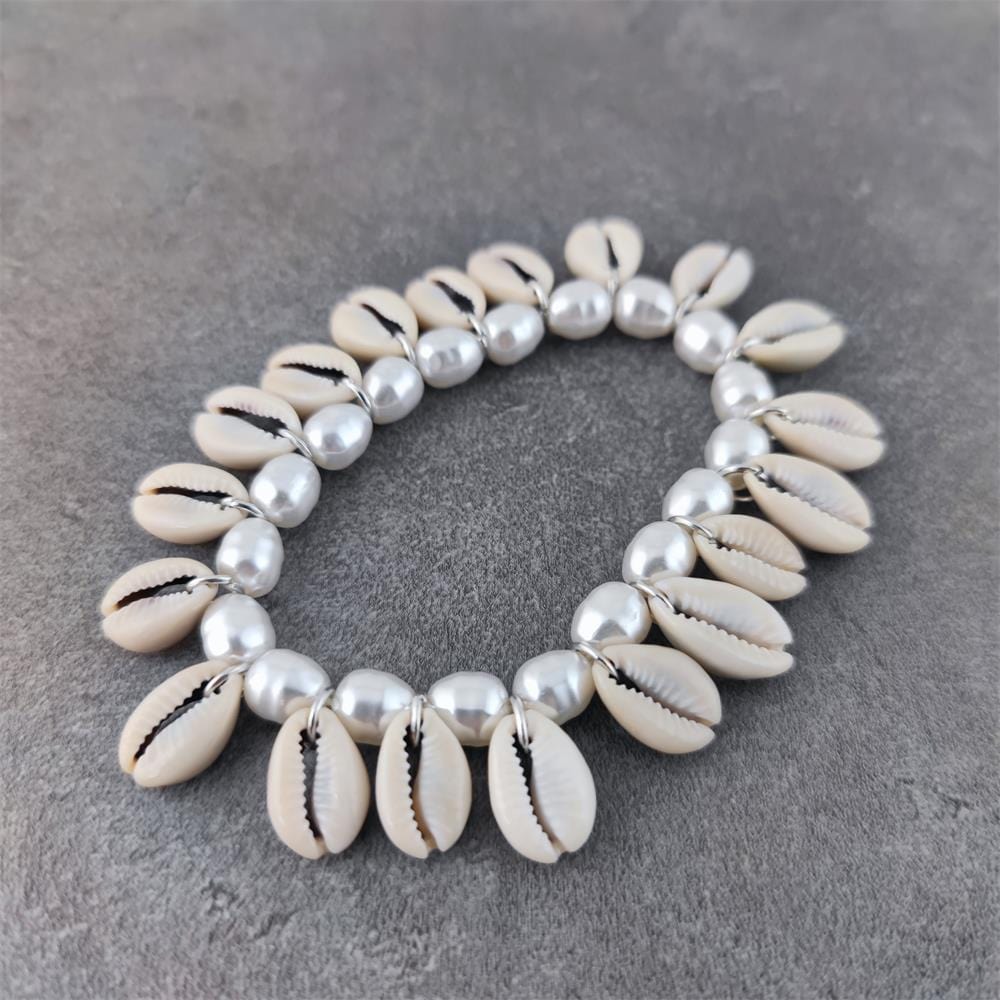 wickedafstore Pearls Sea Shell Multi Beads Bracelet