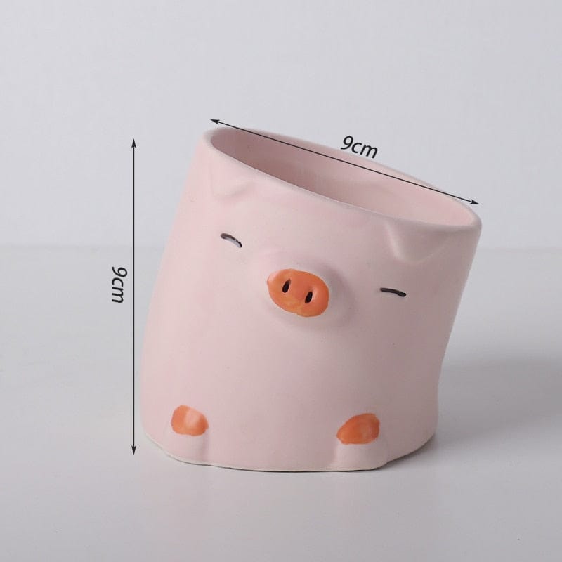 wickedafstore Pig Cartoon Animal Flower Pot
