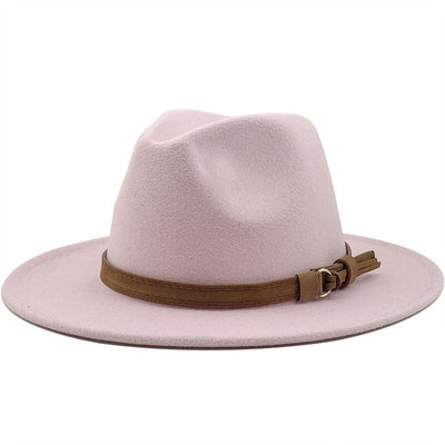 wickedafstore Pink / 56-58CM Eridian Fedora Hat With Leather Ribbon