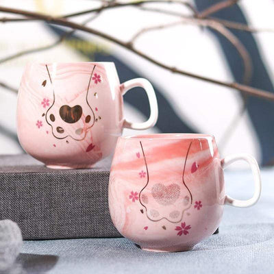 wickedafstore Pink Cat Paws Coffee Mug