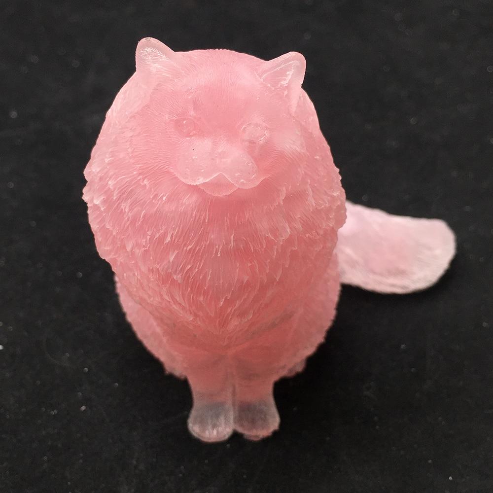 wickedafstore Pink crystal Natural Crystal Lady Cat Carving