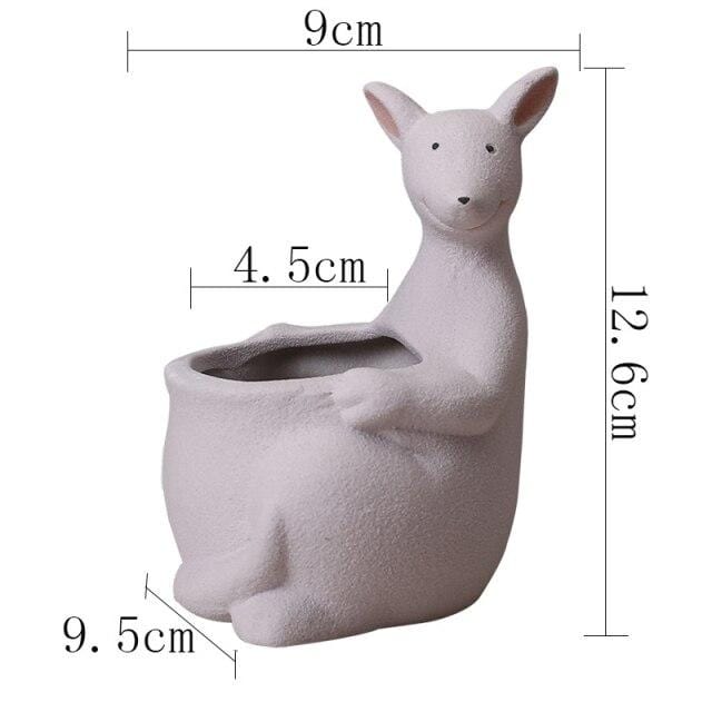 wickedafstore Pink Kangaroo Ceramic Flower Pot