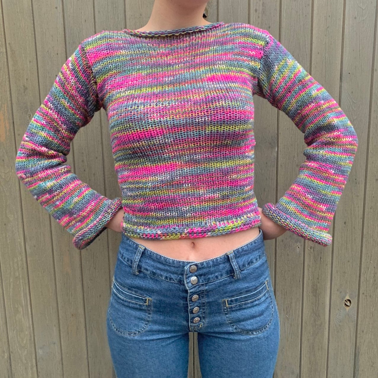 wickedafstore Pink Multi / S Matilda Crochet Sweater