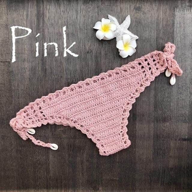 wickedafstore Pink / S Dylla Crochet Bikini Bottom