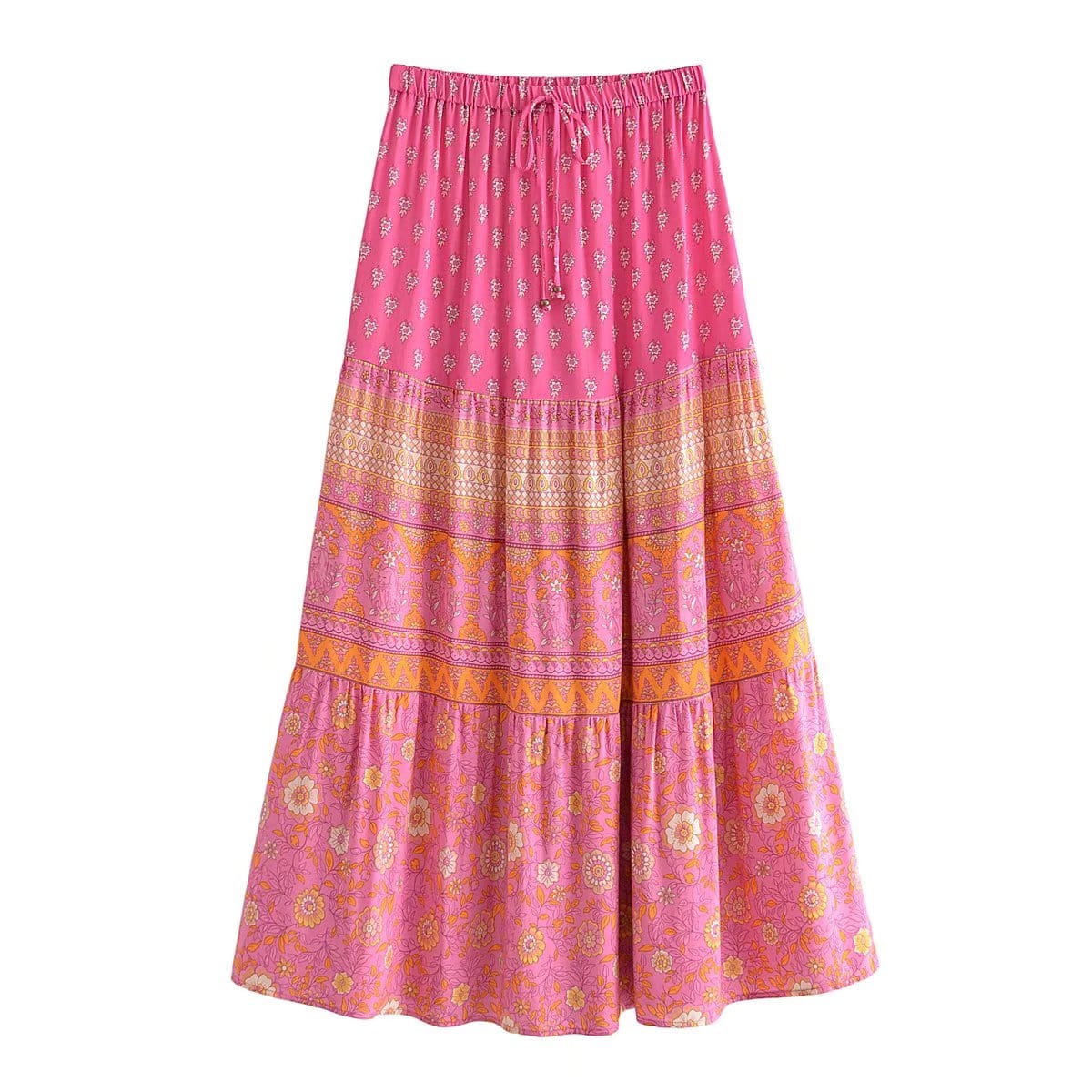 wickedafstore Pink / S Enelia Boho Maxi Skirt (2colors)