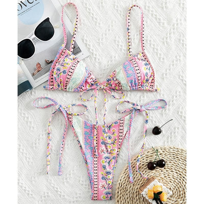wickedafstore Pink / XS Gaia Bikini Set