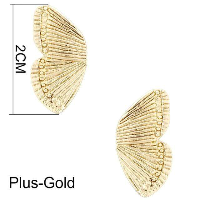 wickedafstore Plus-Gold Butterfly Wings Earrings