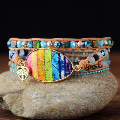 wickedafstore Rainbow Chakra Healing Bracelet