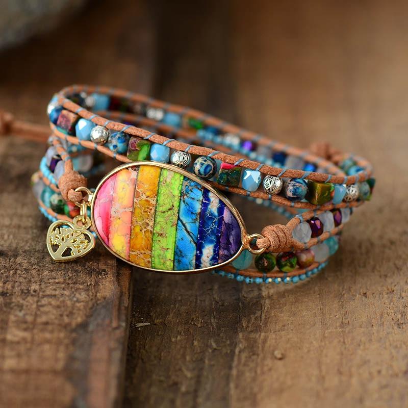 wickedafstore Rainbow Chakra Healing Bracelet