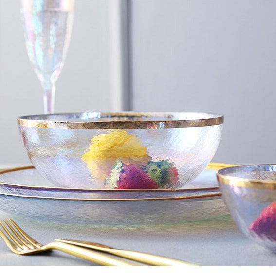 wickedafstore Rainbow Glass Dinner Tableware Set