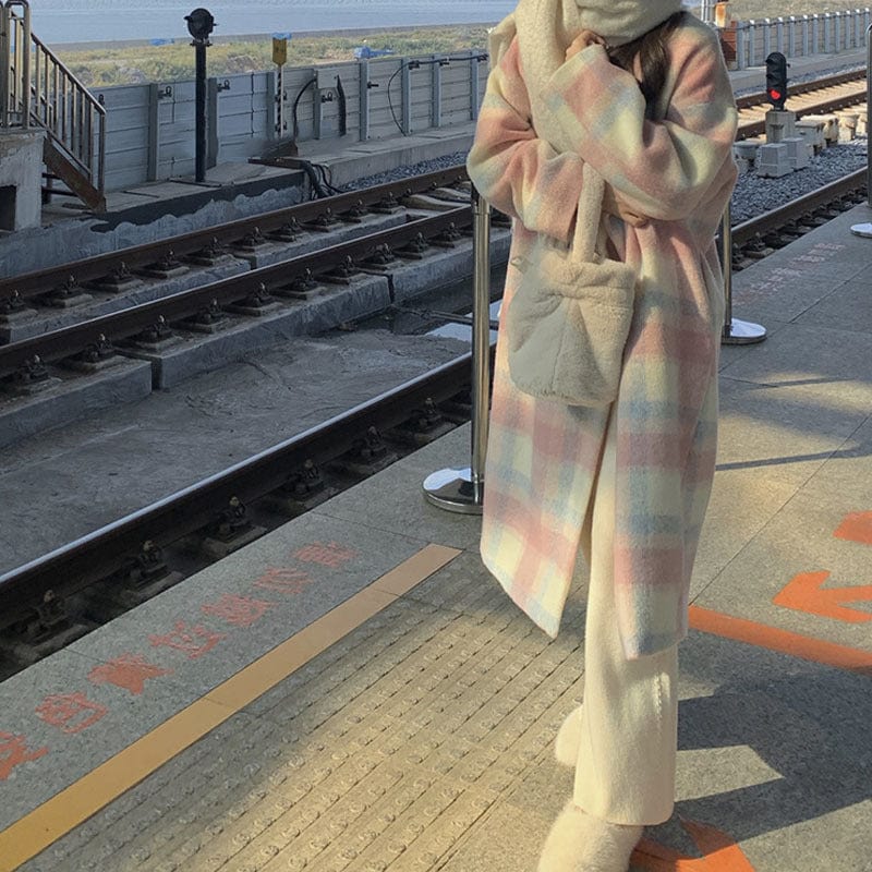 wickedafstore Rainbow Plaid Coat