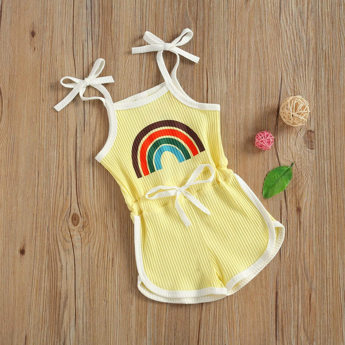 wickedafstore Rainbow Print Baby Girl and Toddler Playsuit