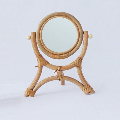 wickedafstore Rattan Handmade Table Mirror