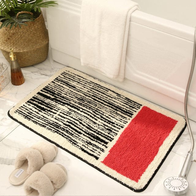 wickedafstore Red / 50x80cm/19.7"x31.5" Ultra Soft Striped Bath Mat