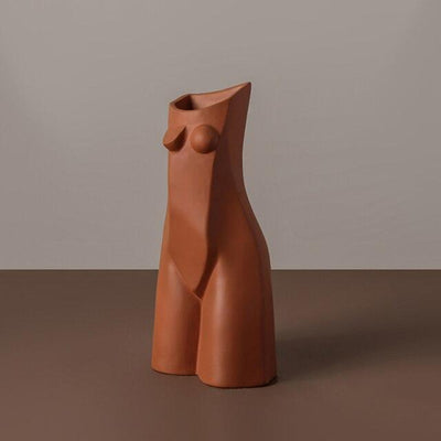 wickedafstore Red Abstract Body Art Sculpture Vase
