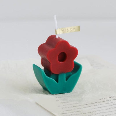 wickedafstore Red Flower Candle