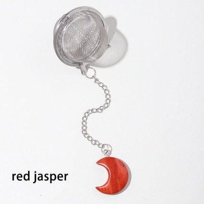 wickedafstore Red Jasper Crystal Moon Tea Filter
