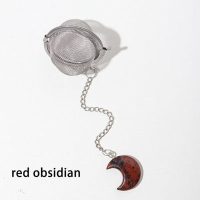 wickedafstore Red Obsidian Crystal Moon Tea Filter