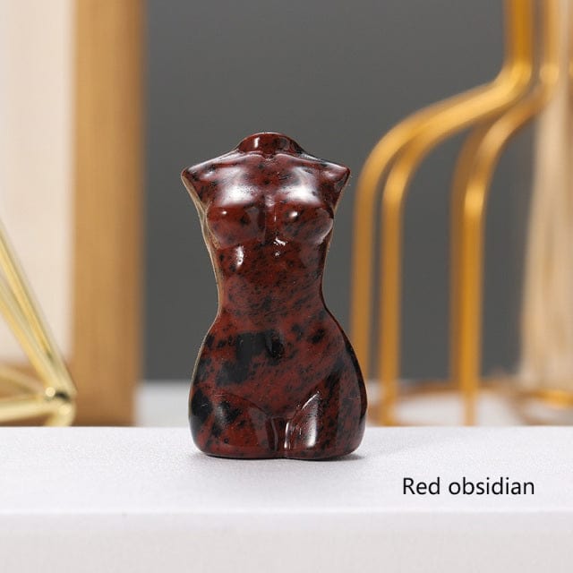 wickedafstore Red obsidian Goddess Silhouette Crystal Statue