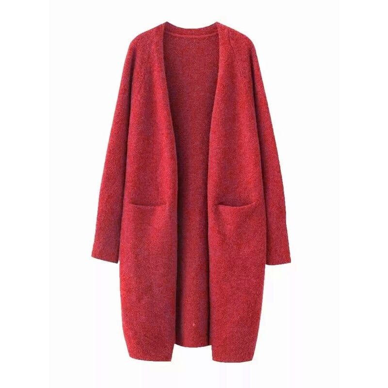 wickedafstore Red / One Size Knoxville Knit Long Cardigan