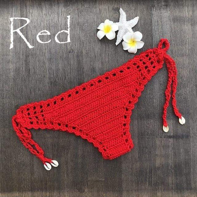 wickedafstore Red / S Dylla Crochet Bikini Bottom