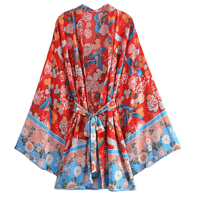 wickedafstore Red / S Ukiah Bohemian Kimono ( 2 Colors)