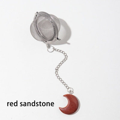 wickedafstore Red Sandstone Crystal Moon Tea Filter