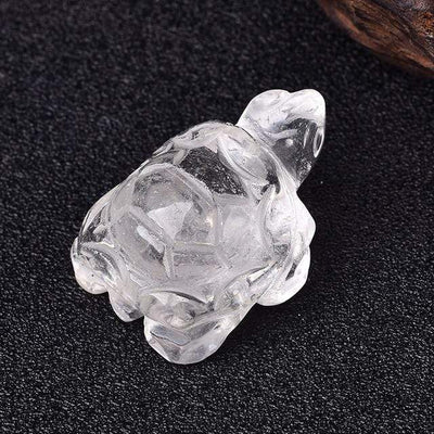 wickedafstore Rock Crystal Quartz Tortoise Carved Crystals
