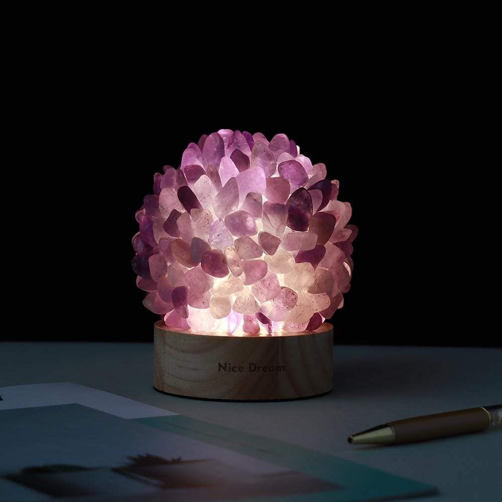 wickedafstore Rock Quartz Crystal Lamp
