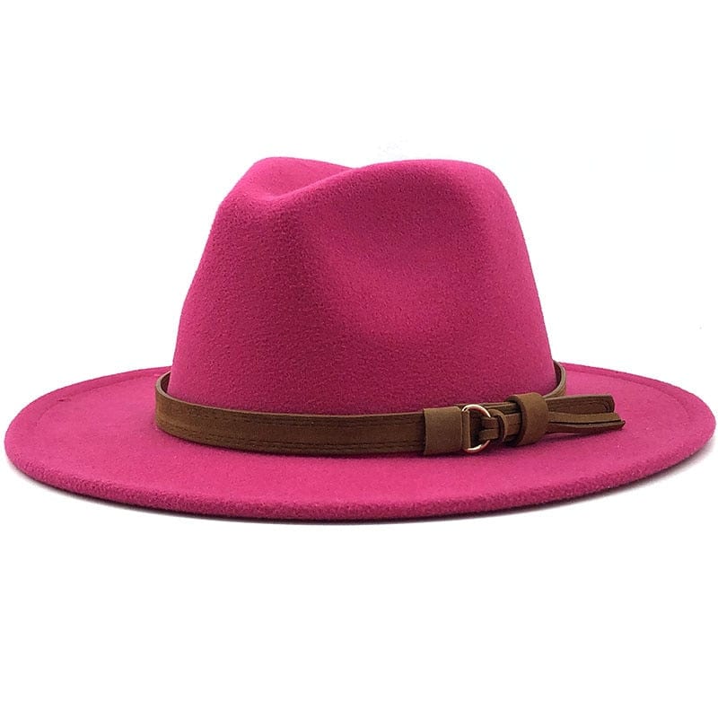 wickedafstore Rose / 56-58CM Eridian Fedora Hat With Leather Ribbon
